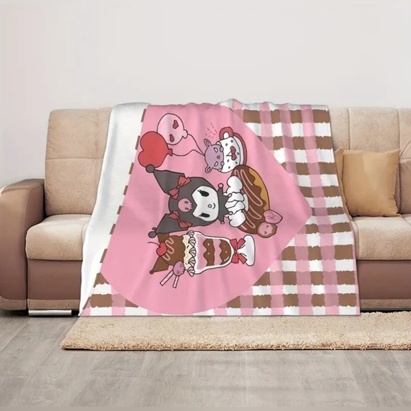 NEW! Sanrio Kuromi Cute Character Pink Heart Blanket 40*50 Inch NEW! - Picture 2 of 2